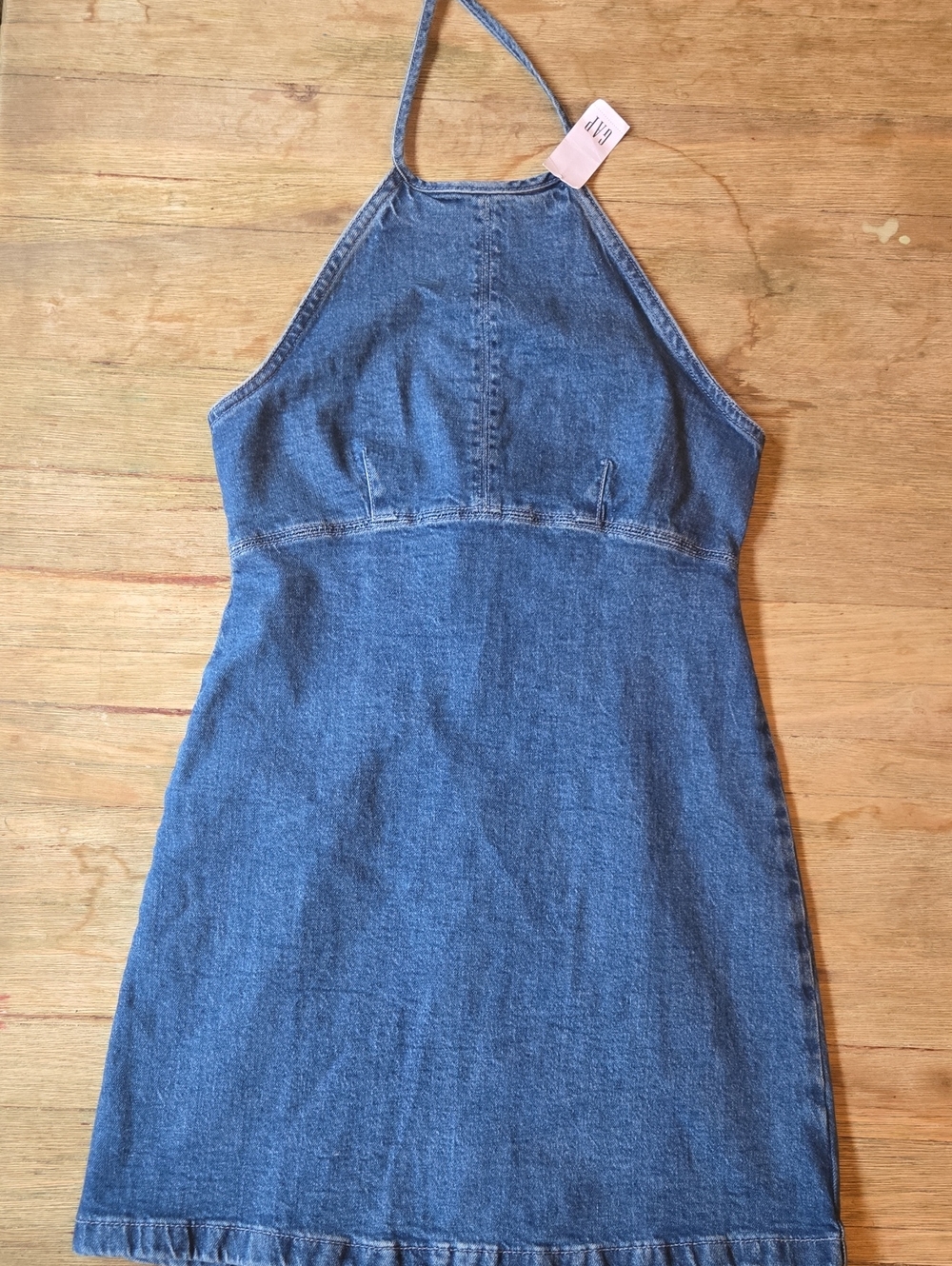 GAP Denim Halter Mini Dress - Medium Blue